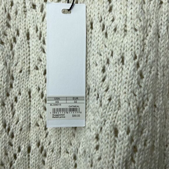 BB Dakota Steve Madden Come Here Soften Puff Sleeve Sweater Oatmeal Size XS - Picture 6 of 12
